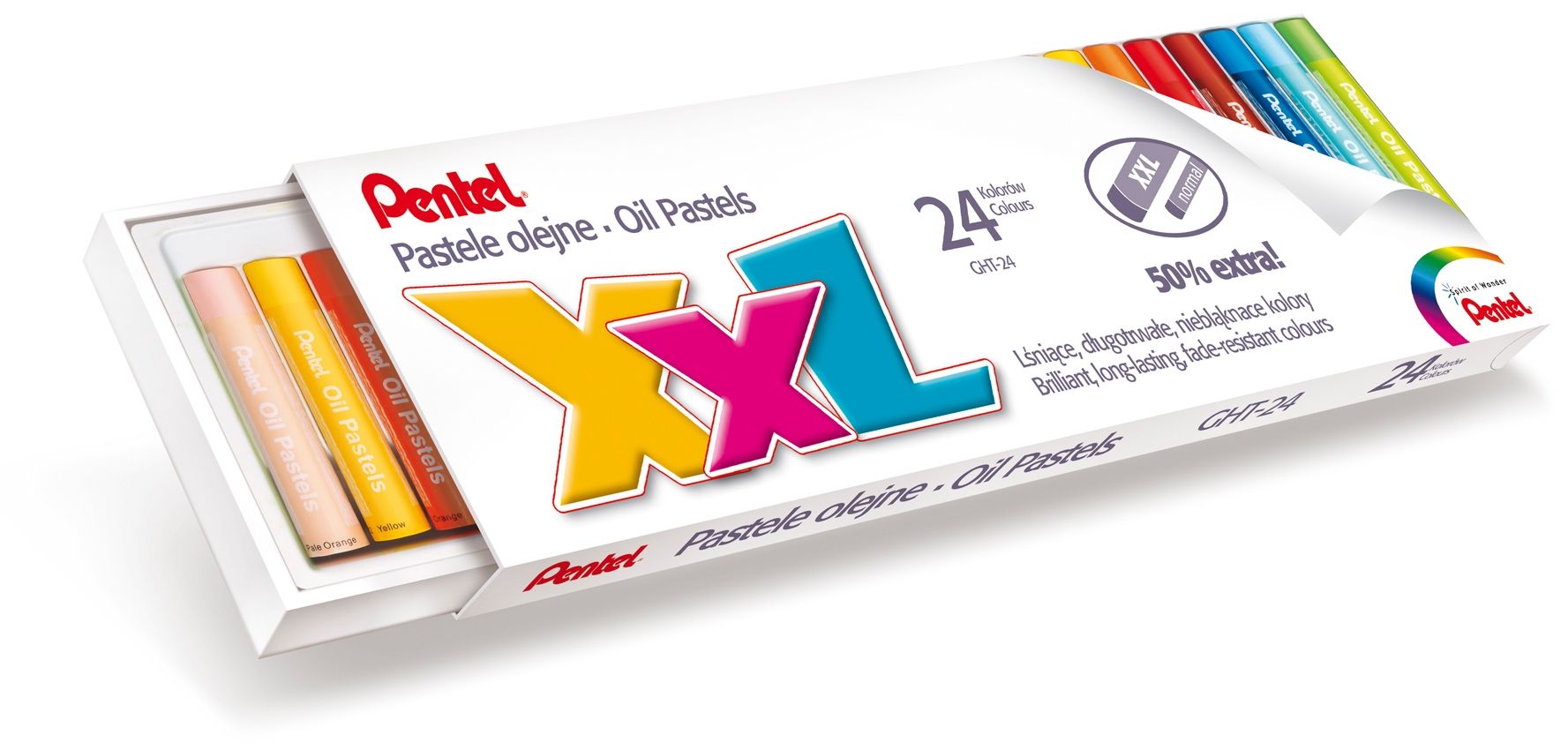 Pastele olejne PENTEL w 24 kolorach XXL GHT-24