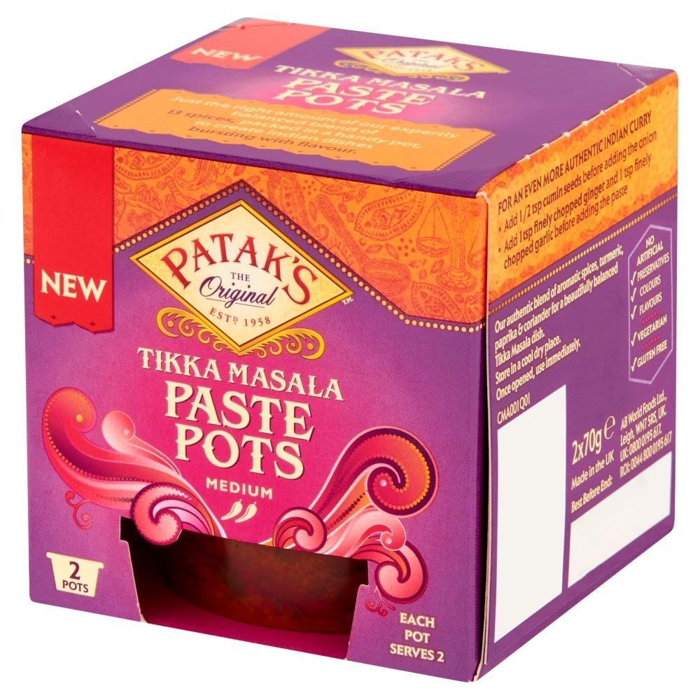 Patak's Tikka Masala Średnio-pikantna pasta przyprawowa do dania indyjskiego 2 x 70 g