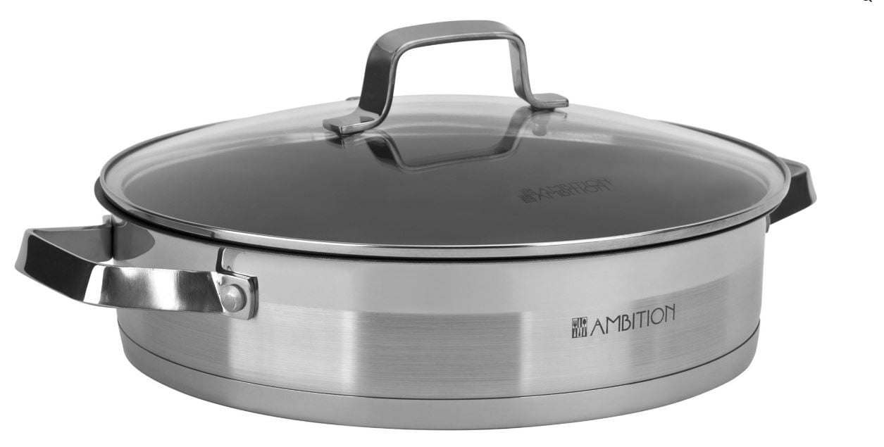Patelnia ze stali nierdzewnej z powłoką Ilag Ultimate z pokrywą 28 cm - KITCHEN PRO
