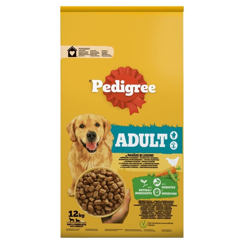 Pedigree Adult Sucha karma dla dorosłych psów z drobiem i warzywami 12 kg
