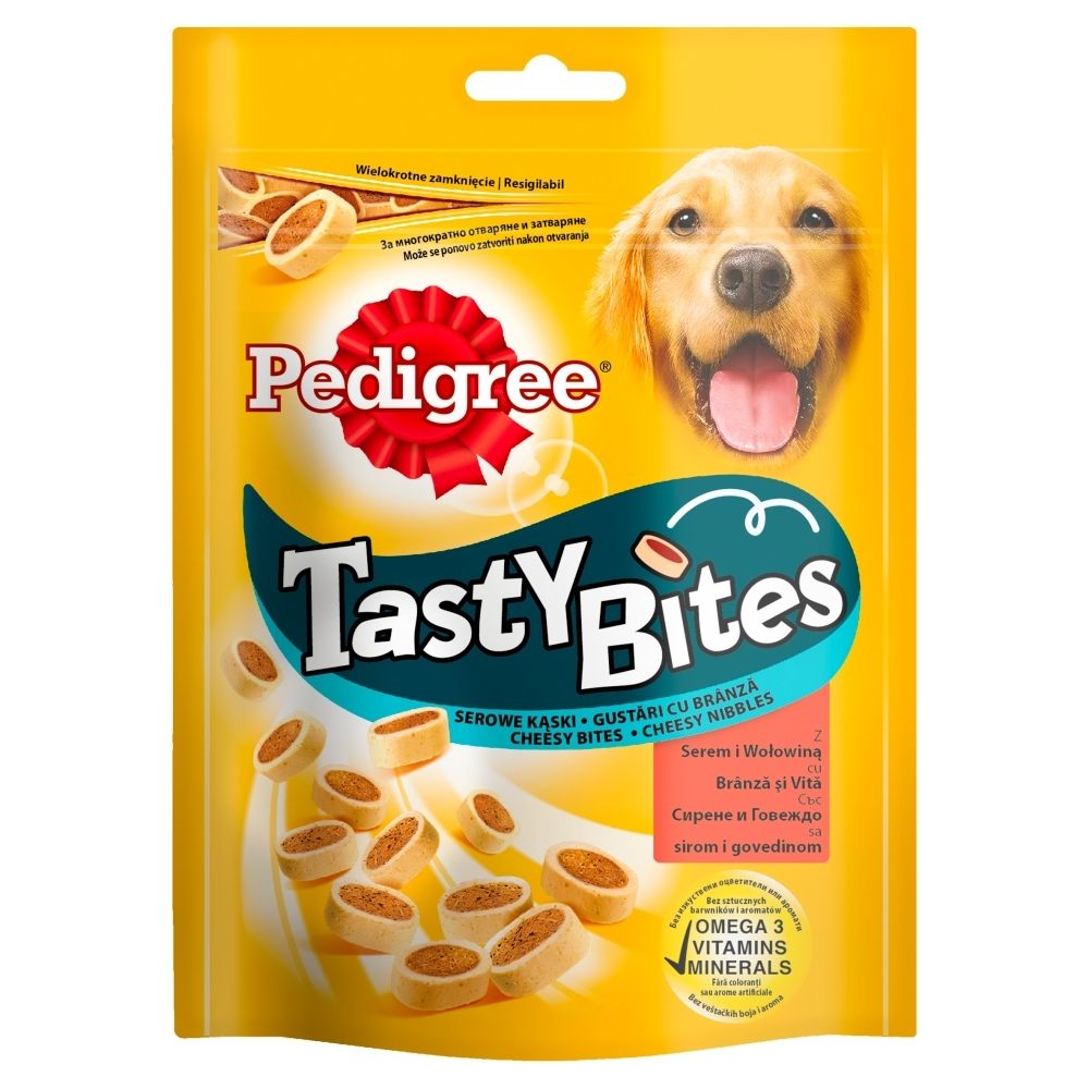 Pedigree Tasty Bites Karma uzupełniająca z serem i wołowiną 140 g