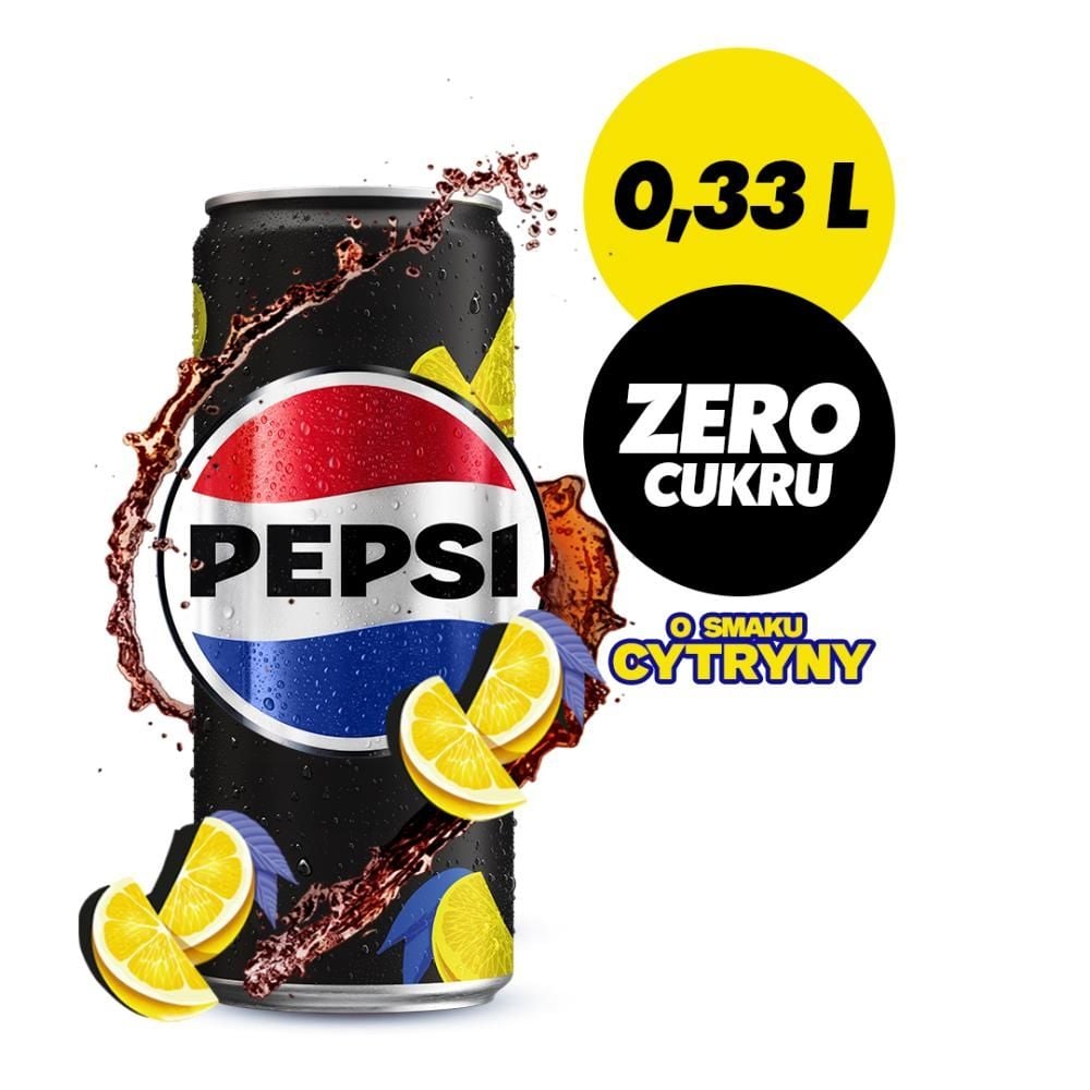 Pepsi-Cola Zero cukru Napój gazowany o smaku cytrynowym 330 ml