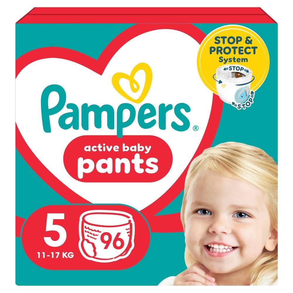 Pieluchomajtki Pampers Active Baby, rozmiar 5, pieluszki 96, 11kg-17kg