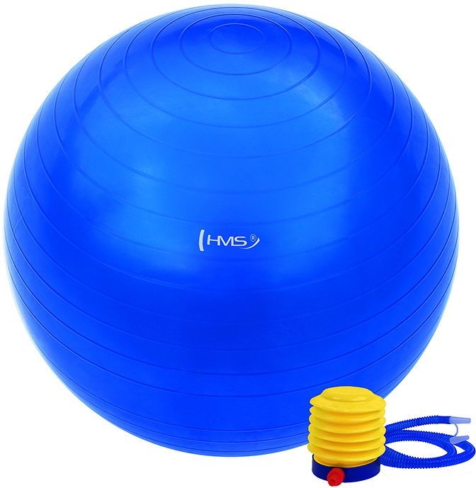 Piłka gimnastyczna z pompką 65cm YB01 HMS (niebieska)