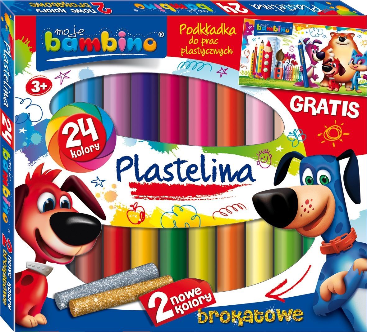 Bambino Plastelina Bambino 24 kolory + podkładka do prac plastycznych