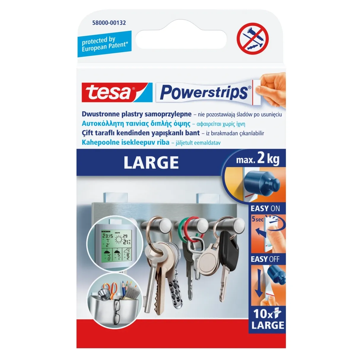 Zdjęcia - Klej biurowy TESA Plastry montażowe  Powerstrips®, duże, do 2 kg 