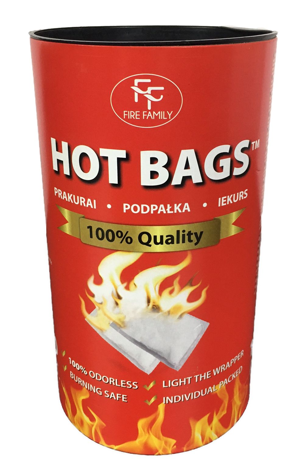 Podpałka do Grilla FireFamily Biała Tuba 100 szt