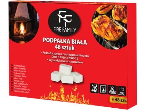 Podpałka do Grila FIRE FAMILY Biała 48 szt.