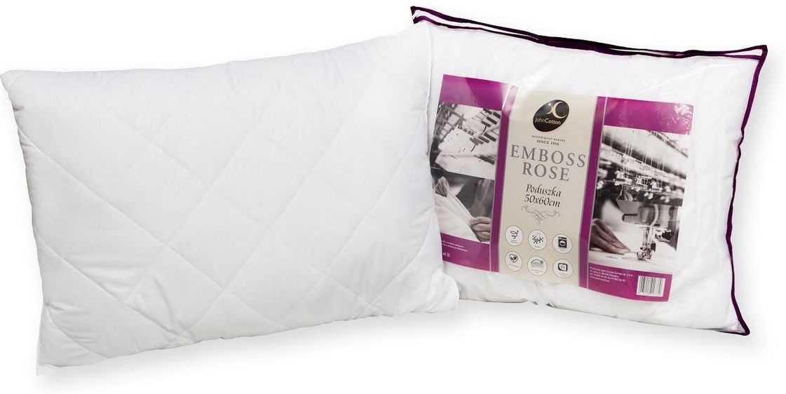 Poduszka JOHN COTTON Emboss Rose 50 Biały Emboss Rose