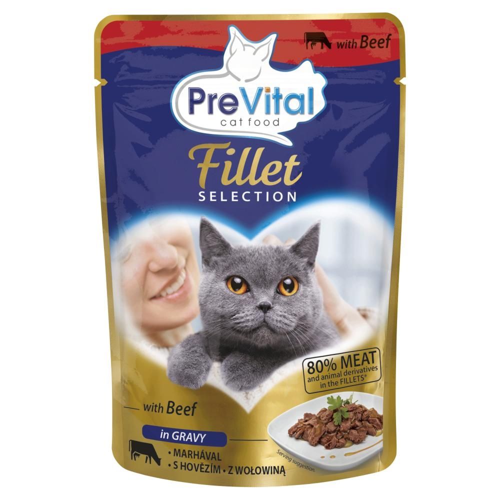 PreVital Fillet Selection Karma dla kotów z wołowiną w sosie 85 g