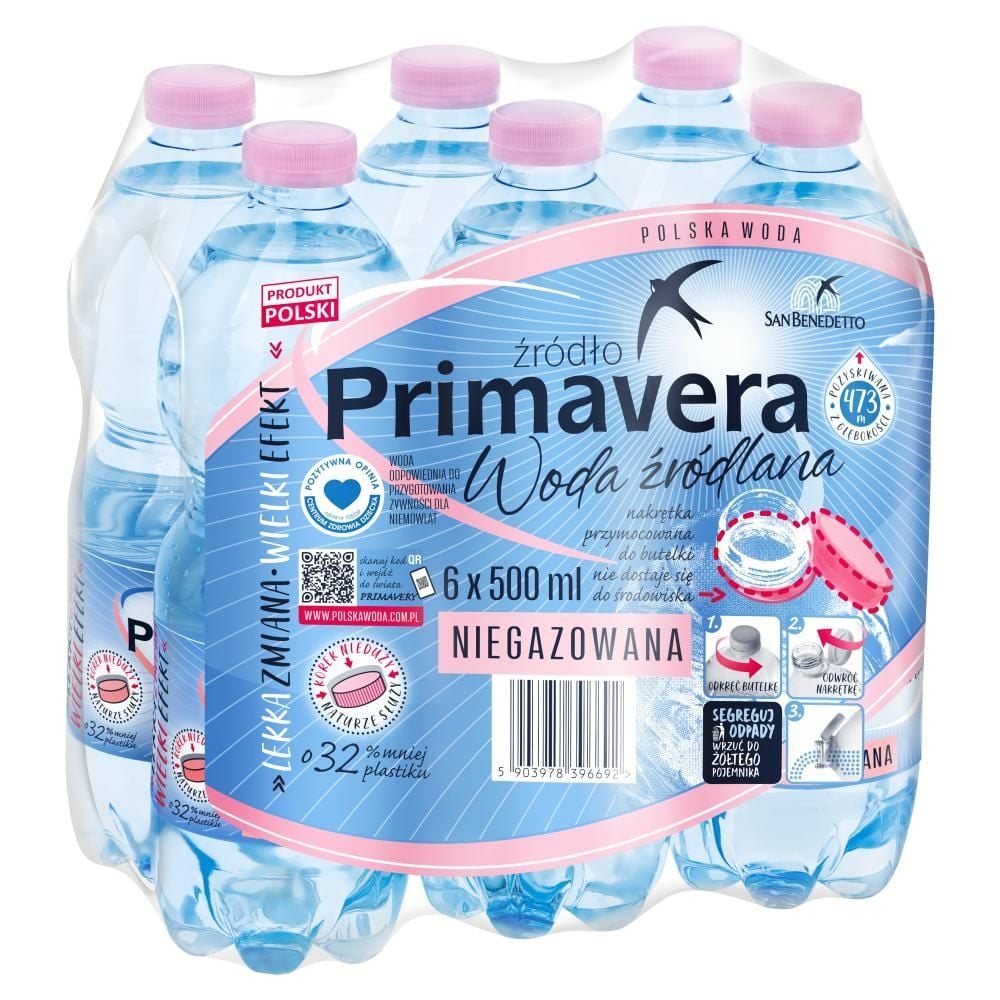 Primavera Woda źródlana niegazowana 6 x 500 ml