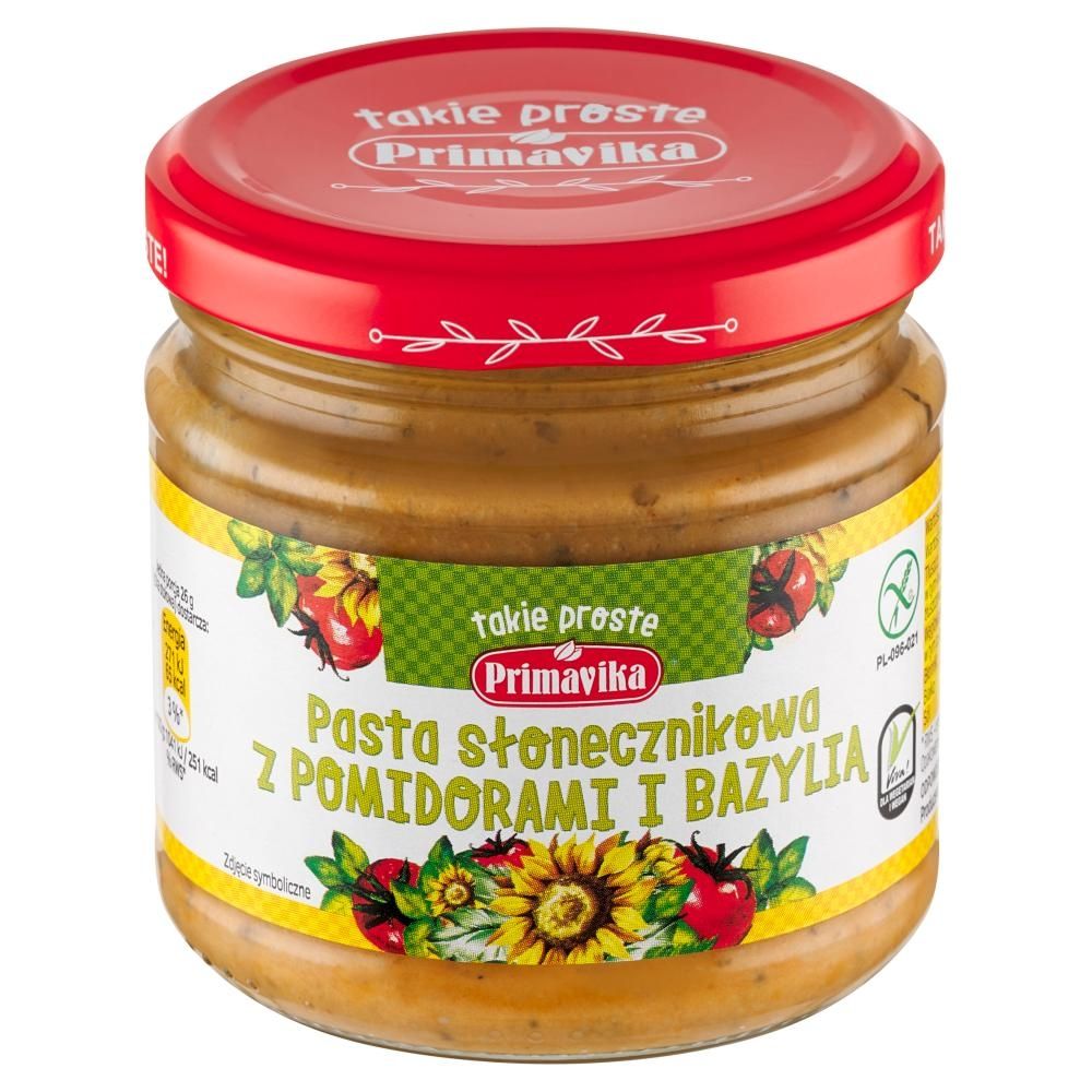 Primavika Pasta słonecznikowa z pomidorami i bazylią 160 g