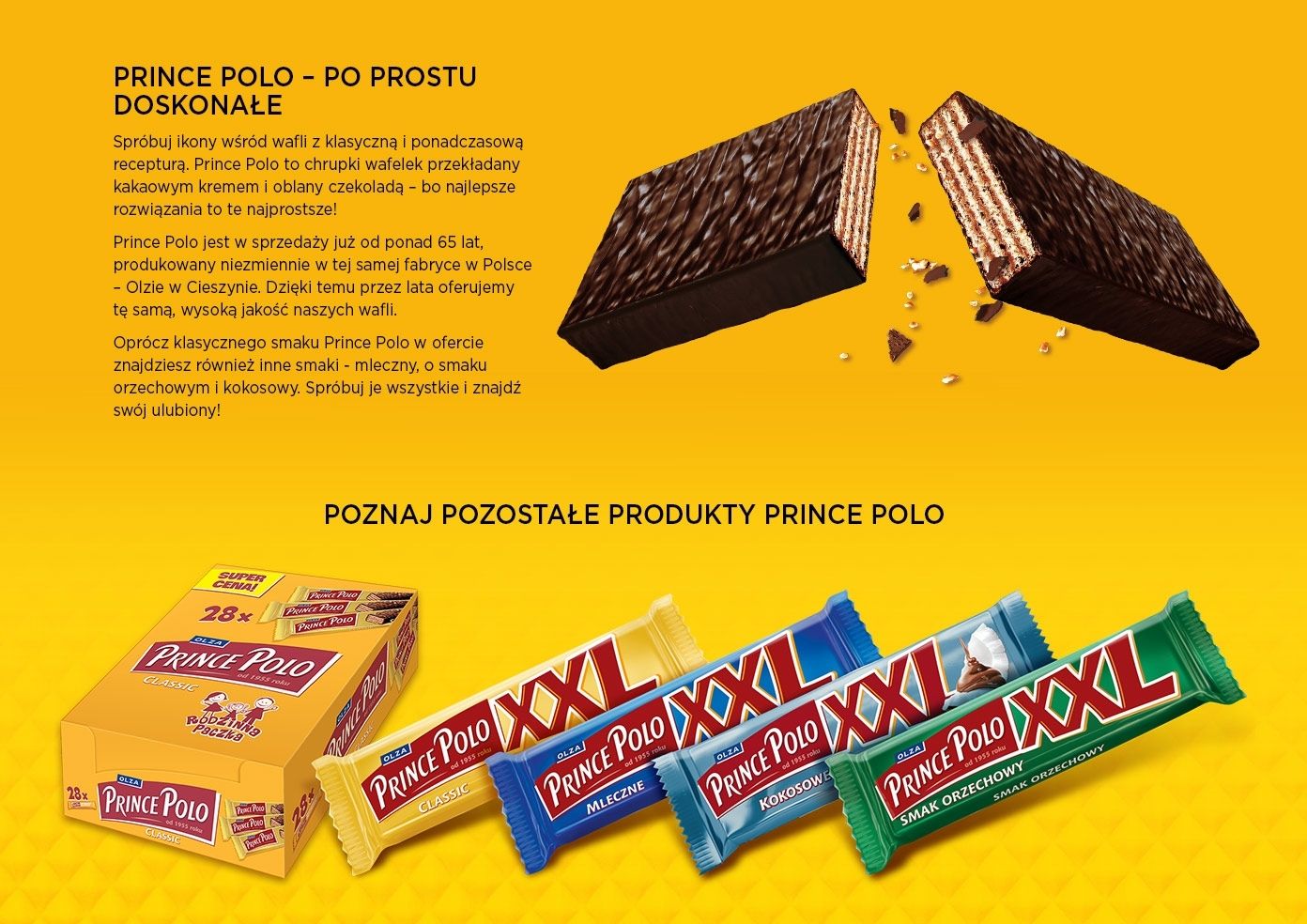 Prince Polo XXL Classic wafelek kremem kakaowym oblany czekoladą 50 g - Zakupy online dostawą do domu - Carrefour.pl