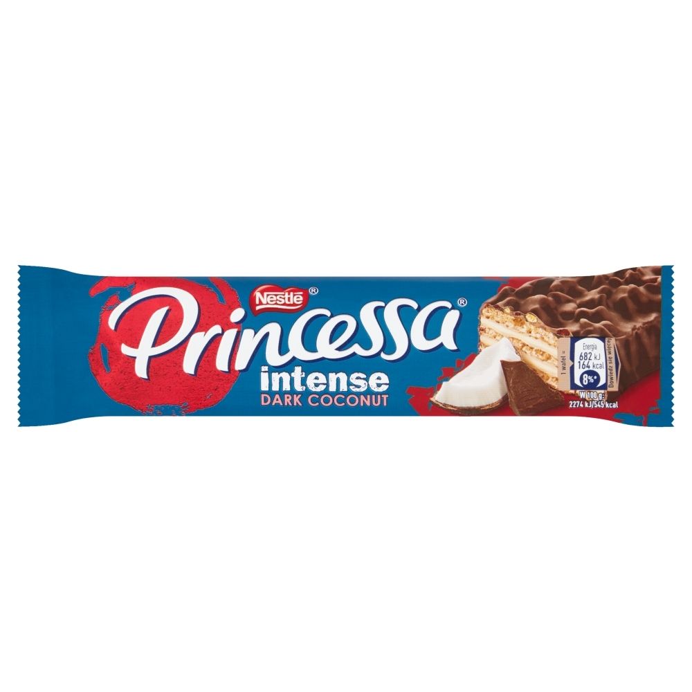 Princessa Intense Dark Coconut Wafel z kremem kokosowym oblany czekoladą deserową 30 g