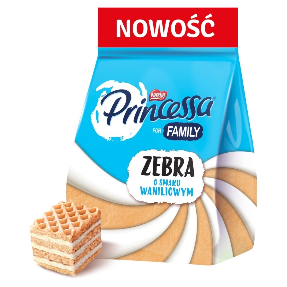 Princessa Zebra Wafelki przekładane kremem o smaku waniliowym 150 g