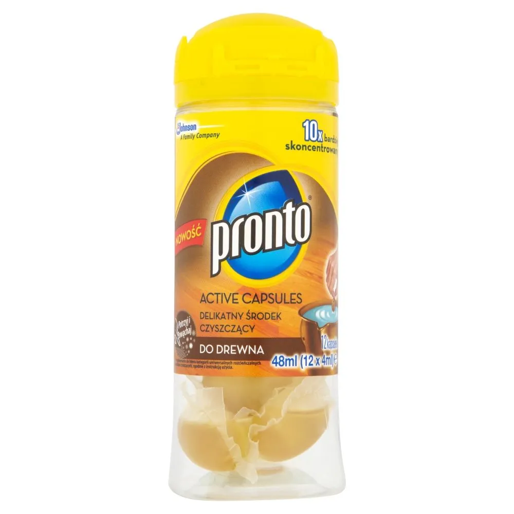Pronto Active Capsules Delikatny środek czyszczący do drewna 48 ml (12 kapsułek)