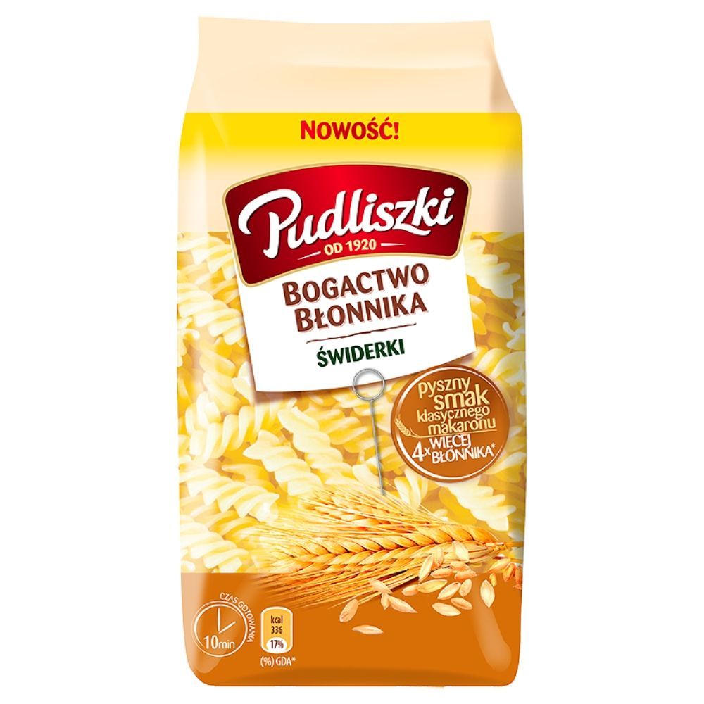 Pudliszki Bogactwo Błonnika Makaron świderki 500 g