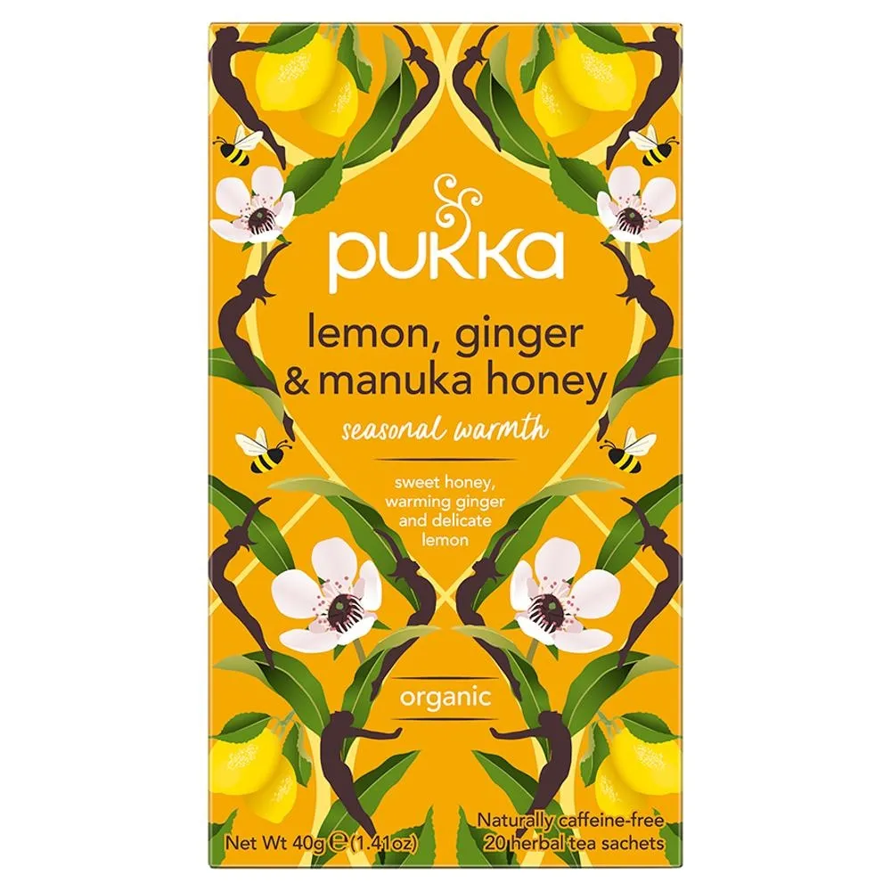 Pukka Organiczna herbatka naturalnie aromatyzowana z imbirem i cytryną 40 g (20 torebek)