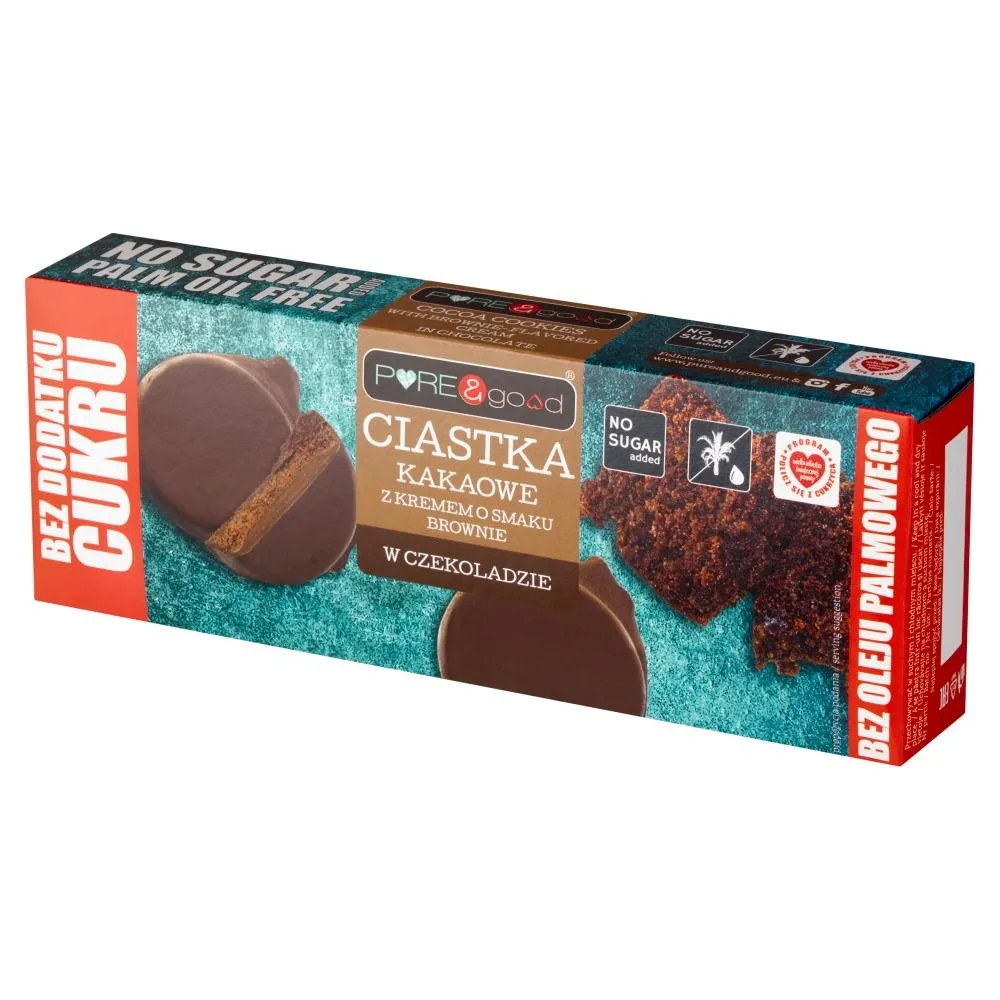 Pure&Good Ciastka kakaowe z kremem o smaku brownie w czekoladzie 128 g