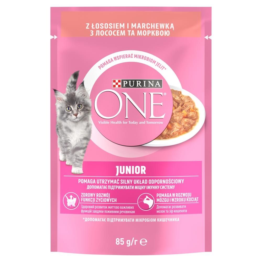 PURINA ONE Junior Karma dla kociąt z łososiem i marchewką 85 g