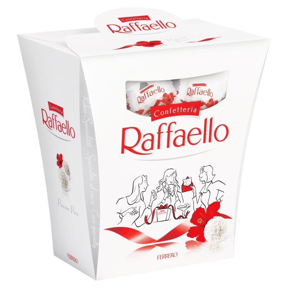 Raffaello praliny. Chrupiący wafelek z kokosem i całym migdałem w środku 230 g
