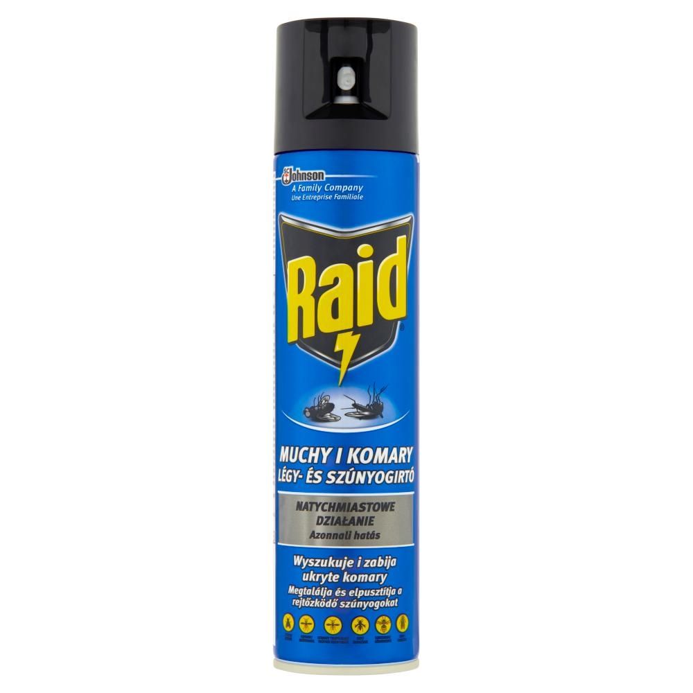 Raid Aerozol przeciw muchom komarom osom i innym owadom latającym 400 ml