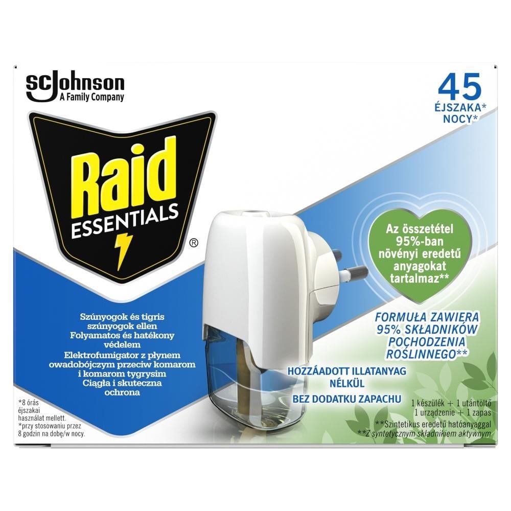 Raid Essentials Elektrofumigator z płynem owadobójczym przeciw komarom 27 ml