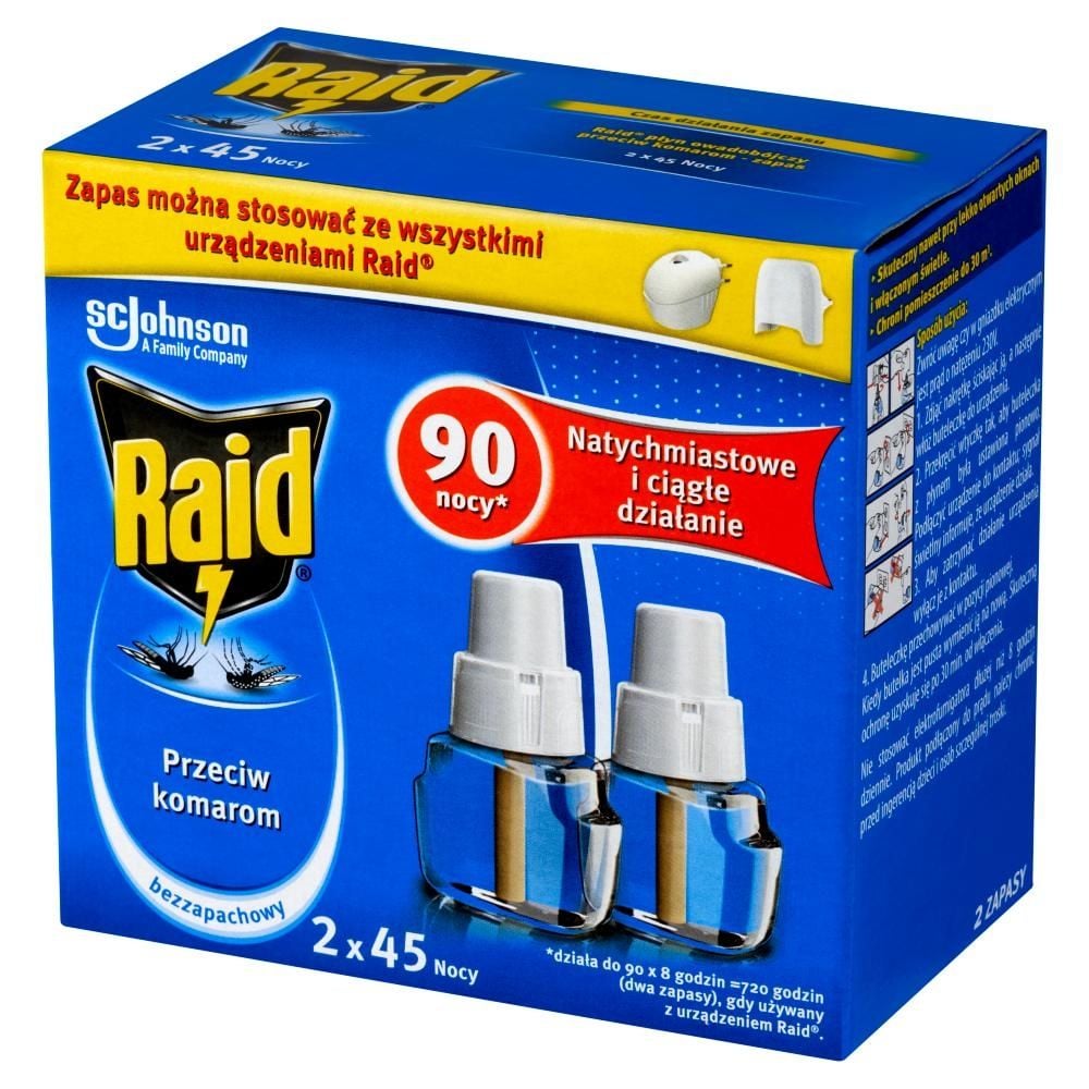 Raid Płyn owadobójczy przeciw komarom zapas bezzapachowy 54 ml (2 x 27 ml)