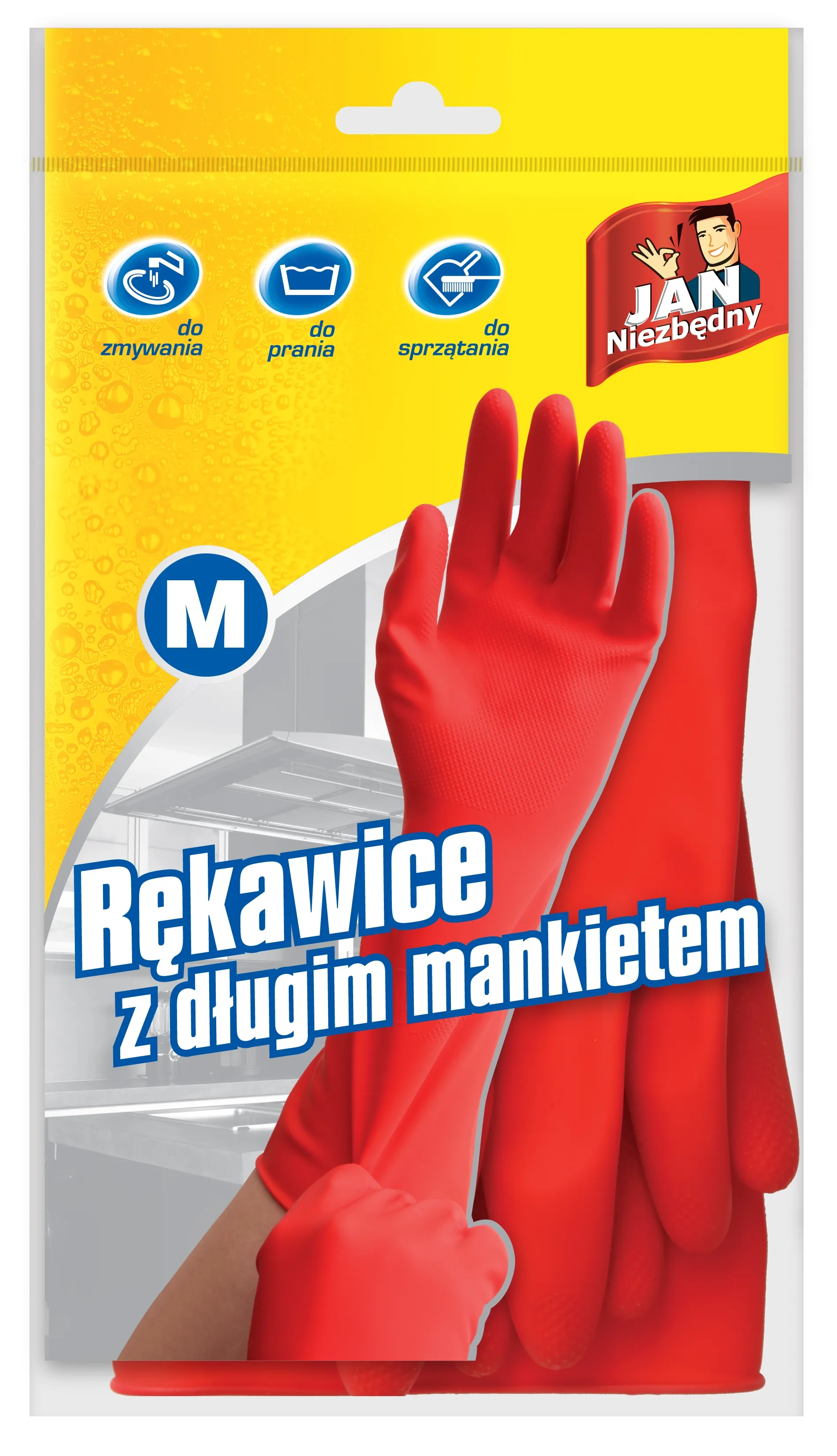 Rękawice wielokrotnego użytku JAN NIEZBĘDNY Rękawice z długim mankietem M