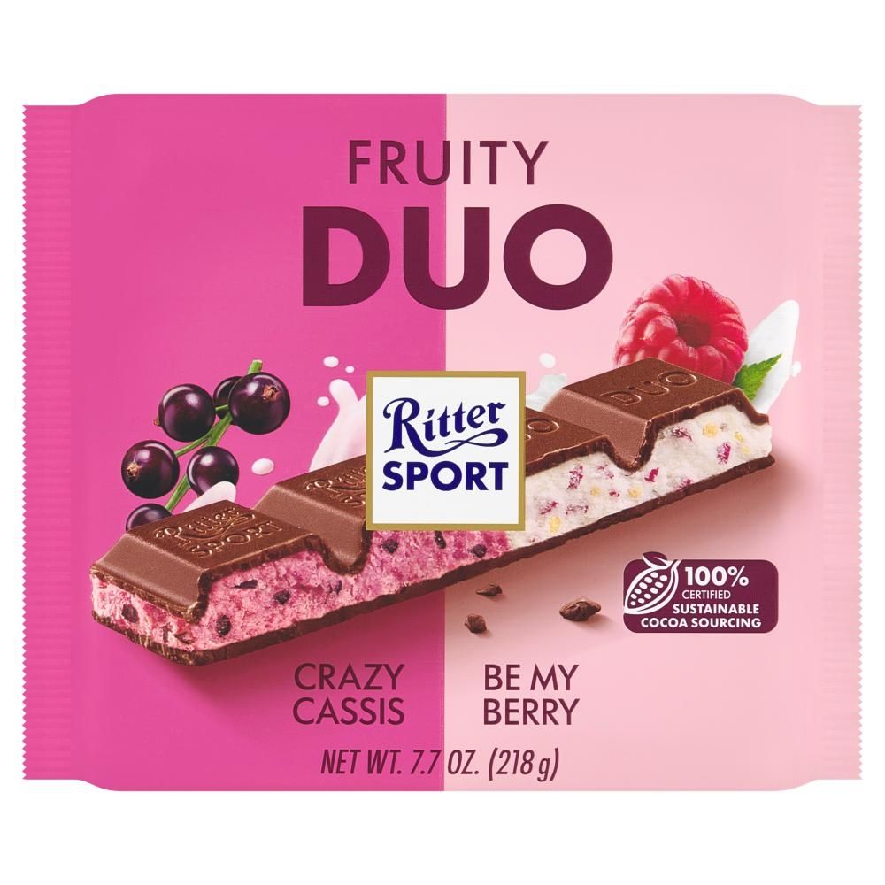 Ritter Sport Fruity Duo Duet nadziewanej mlecznej czekolady 218 g