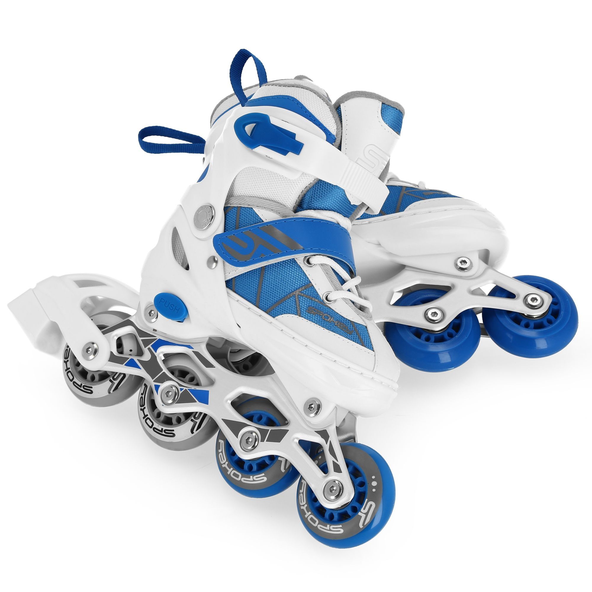ROLKI ŁYŻWOROLKI SPOKEY TONY r. 33-37 ABEC7 Carbon Niebiesko Białe