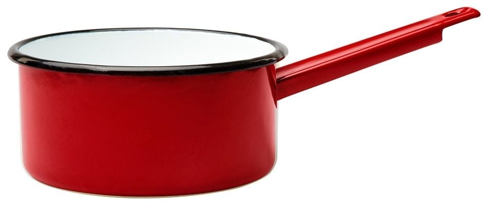 Rondel EMALIA POLSKA PLESZEW Gładki prosty bez pokrywki 18 cm 2.5 l Czerwony 0R0080