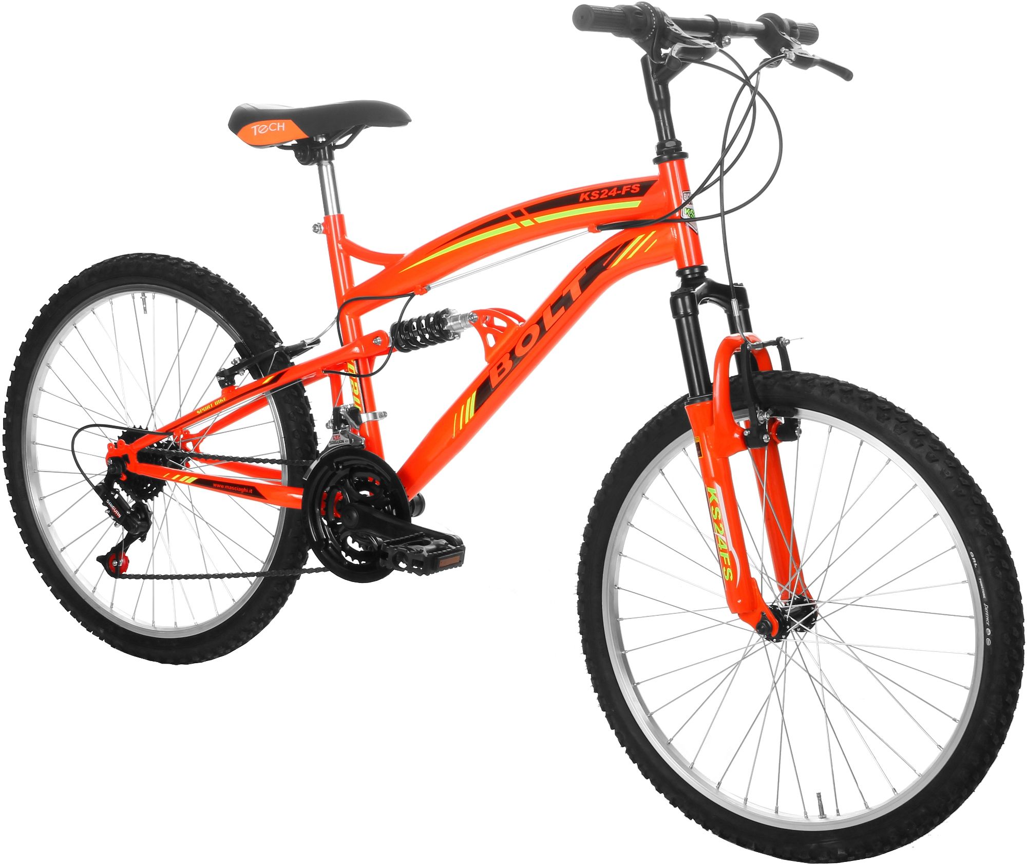 Rower cross country GREEN BIKE 24 MTB 18B AMT BOLT Pomarańczowy