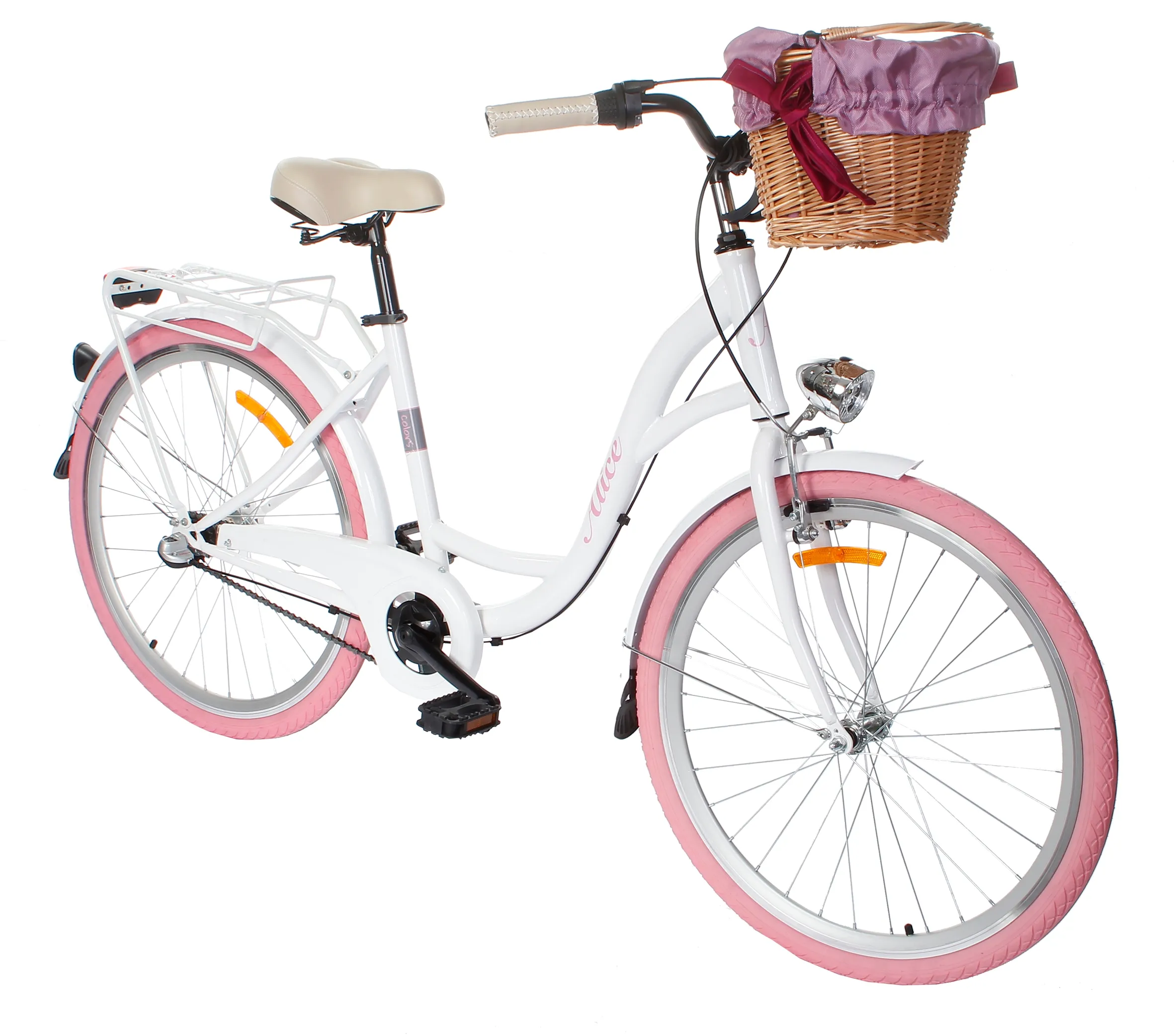Rower miejski GREEN BIKE 26 CTB 3B Alice Koszyk Wiklinowy RAL032603-811701