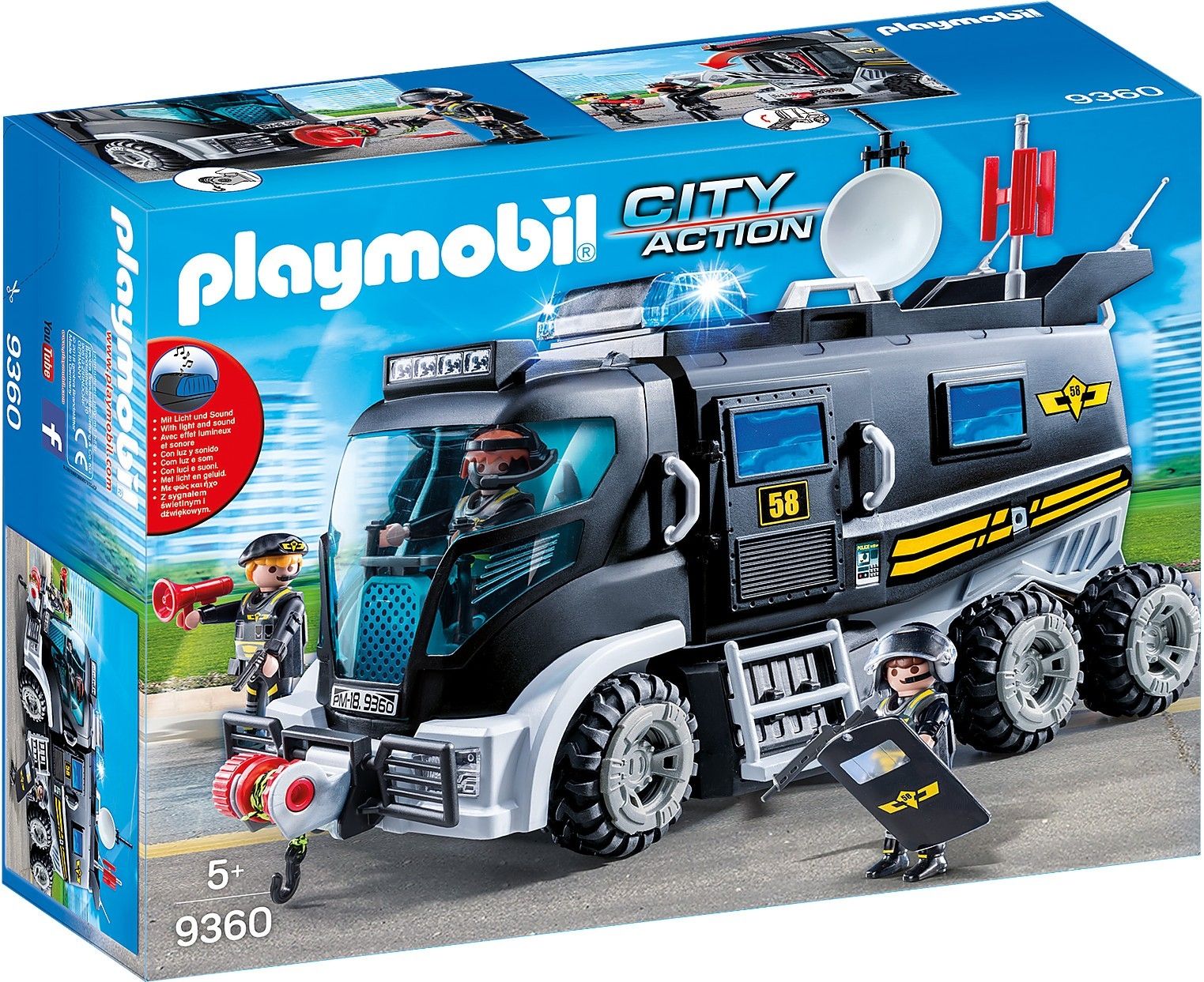 Samochód policyjny PLAYMOBIL Pojazd jednostki specjalnej ze światłem i dźwiękiem 9360