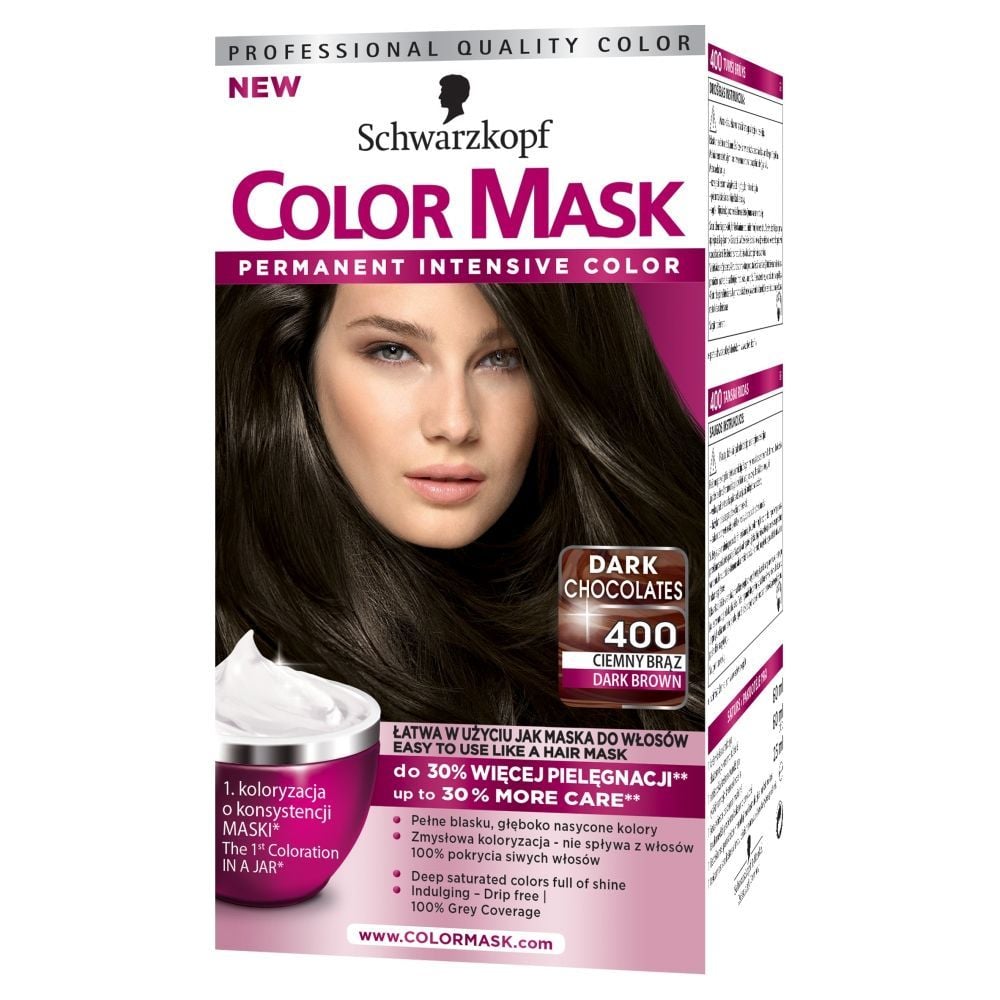 Schwarzkopf Color Mask Farba do włosów Ciemny brąz 400