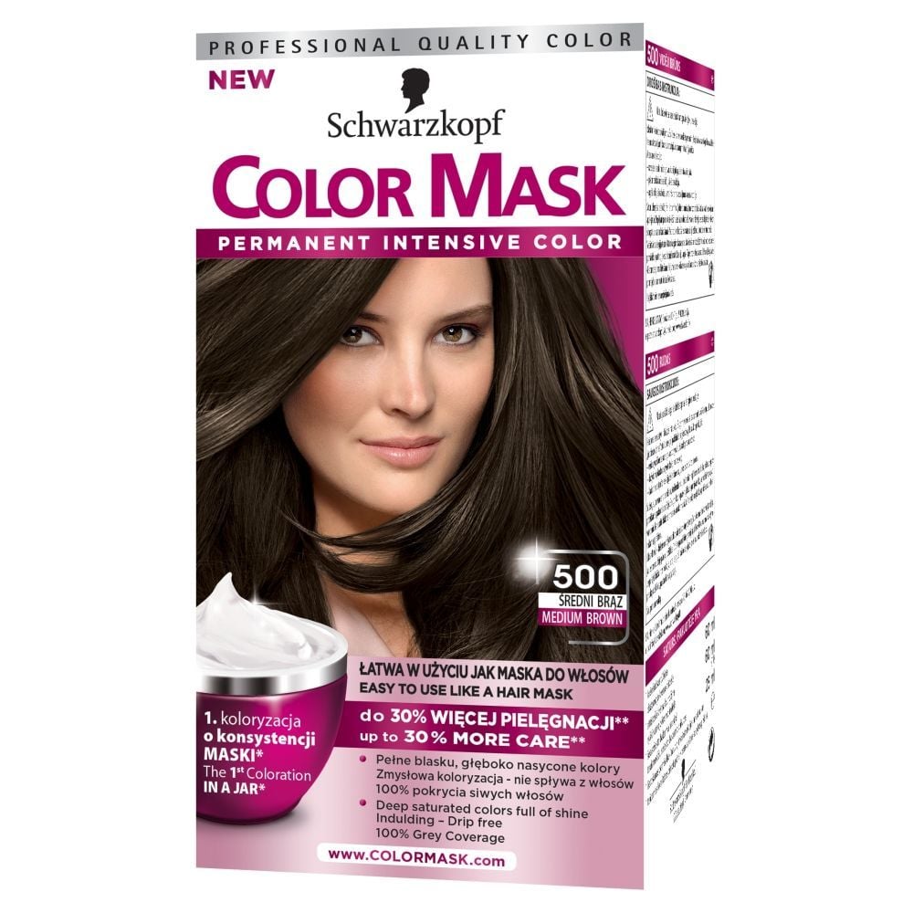 Schwarzkopf Color Mask Farba do włosów Średni brąz 500