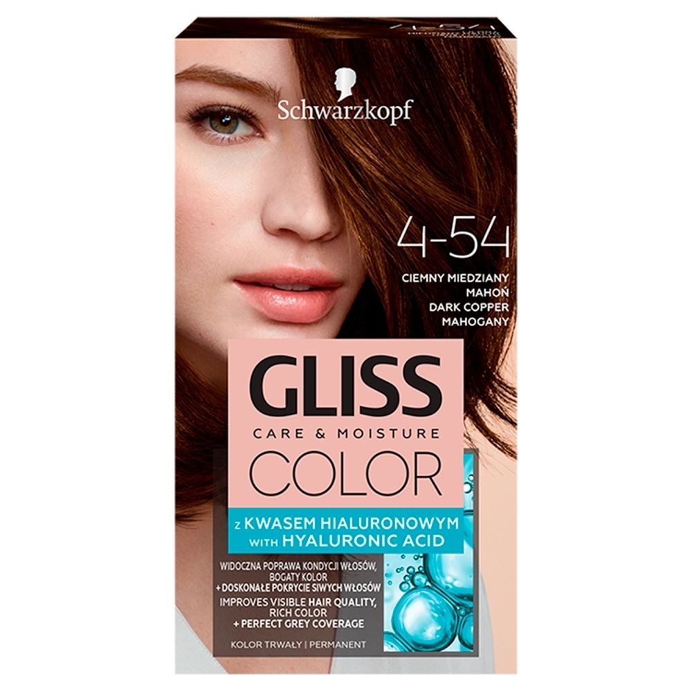 Schwarzkopf Gliss Color Farba do włosów ciemny miedziany mahoń 4-54