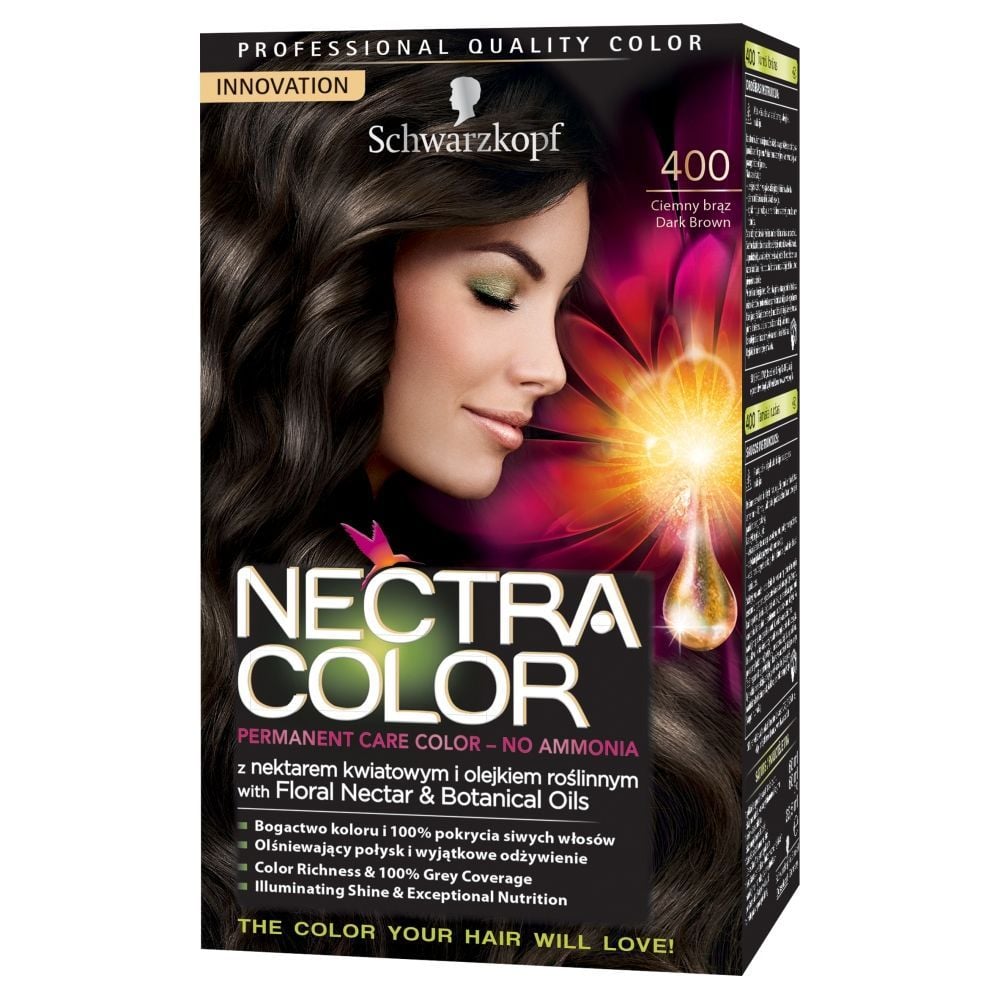 Schwarzkopf Nectra Color Farba do włosów Ciemny brąz 400