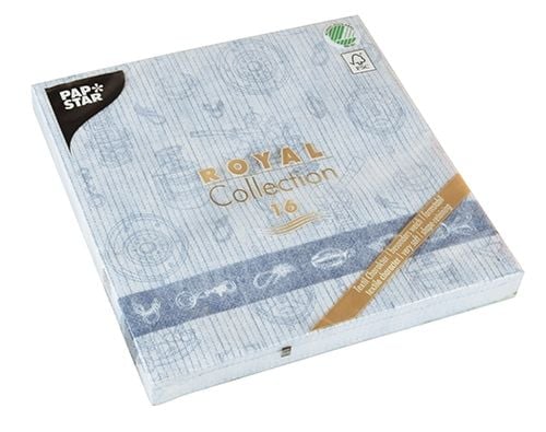 Serwetki PAPSTAR Royal Collection 40 x 40 cm Niebieski (16 sztuk) 82641