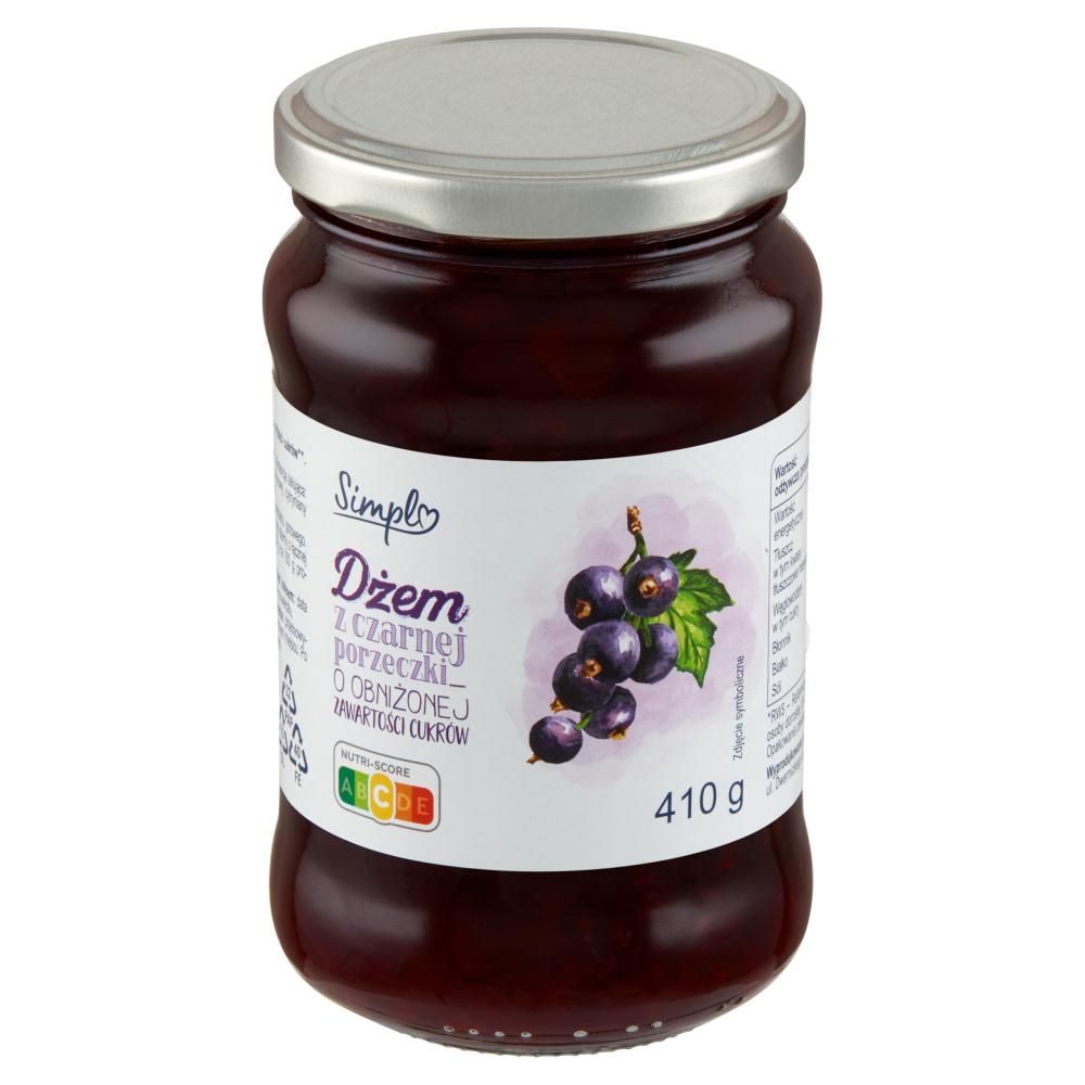 Simpl Dżem z czarnej porzeczki o obniżonej zawartości cukrów 410 g