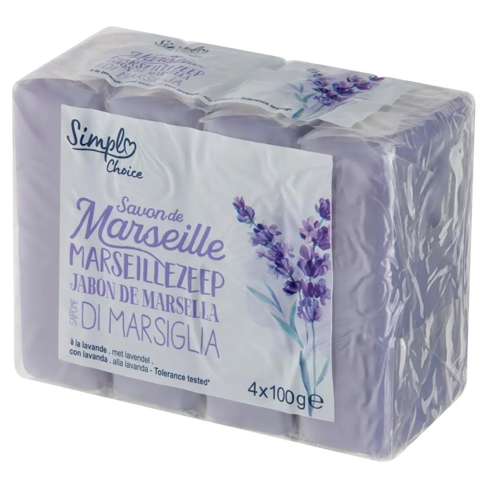 Simpl Mydło marsylskie z ekstraktem z lawendy 4 x 100 g