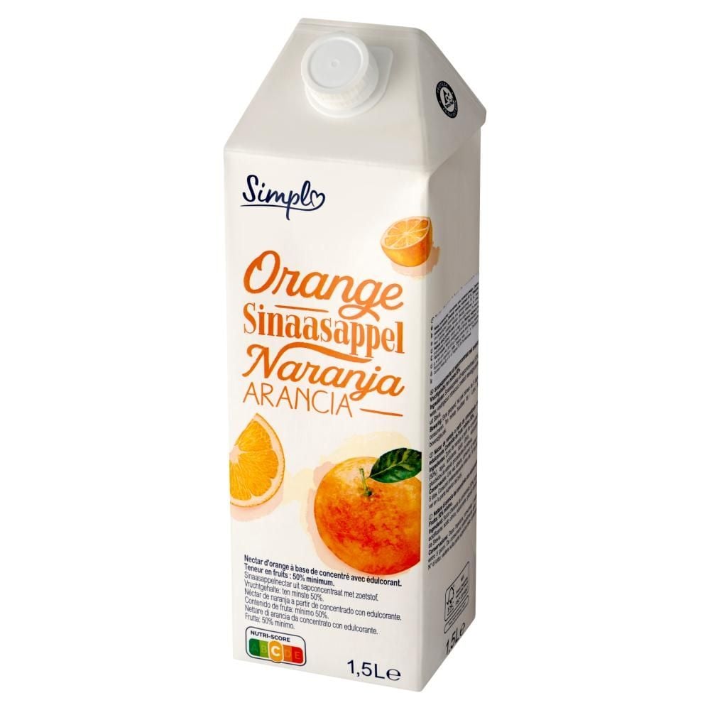Simpl Nektar pomarańczowy z koncentratu soku pomarańczowego 1,5 l