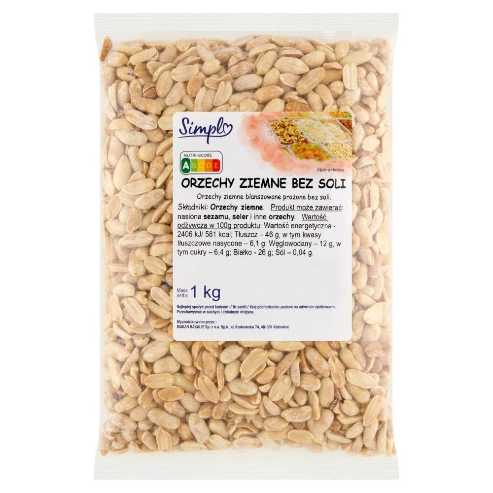 Simpl Orzechy ziemne bez soli 1 kg