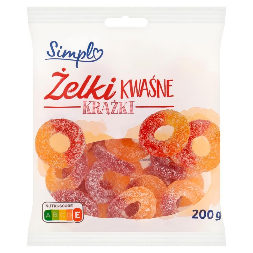 Simpl Żelki kwaśne krążki 200 g