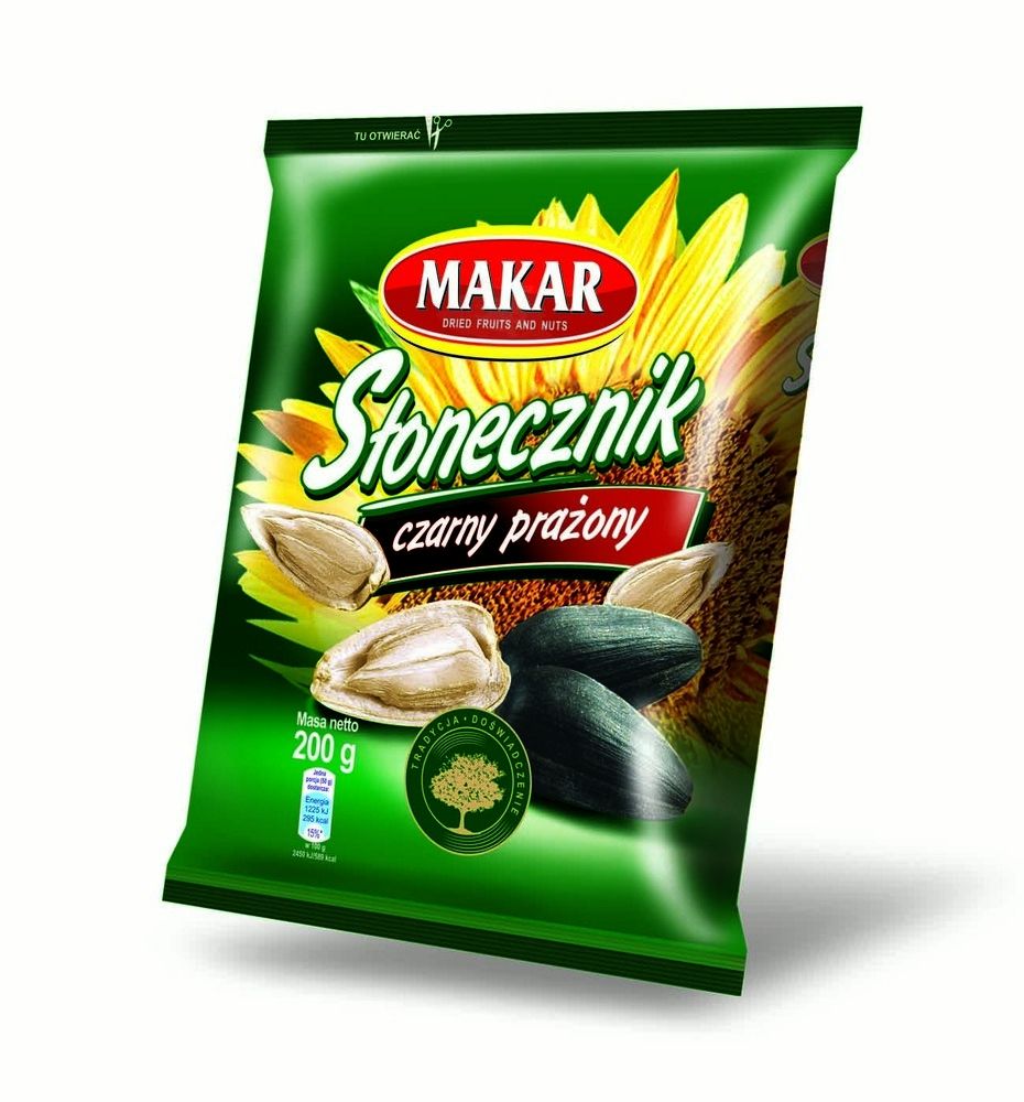 Słonecznik czarny prażony w łupinie 200 g