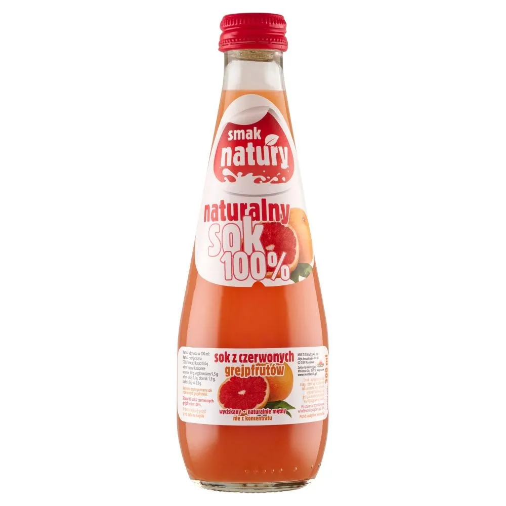Smak natury Sok z czerwonych grejpfrutów 300 ml