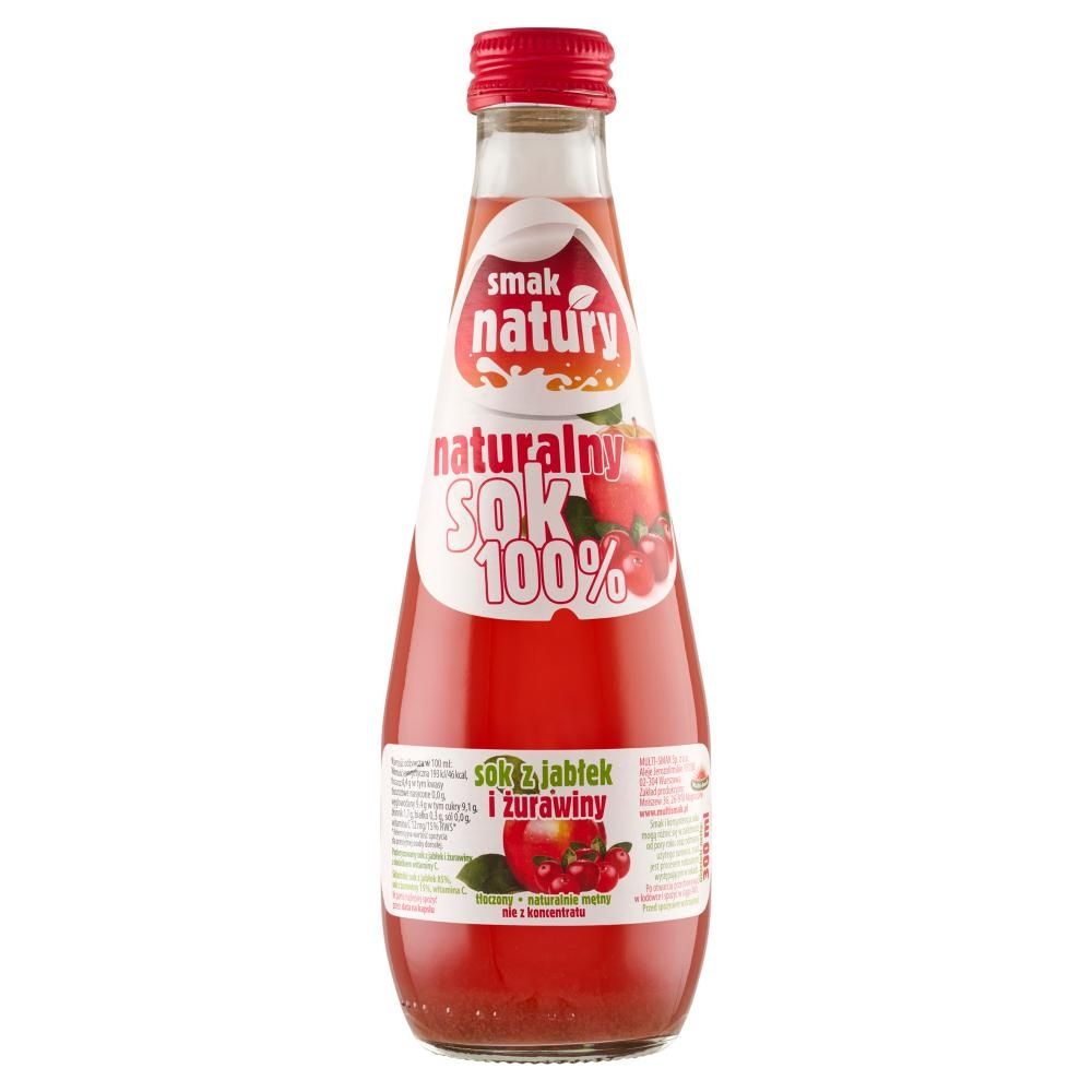 Smak natury Sok z jabłek i żurawiny 300 ml