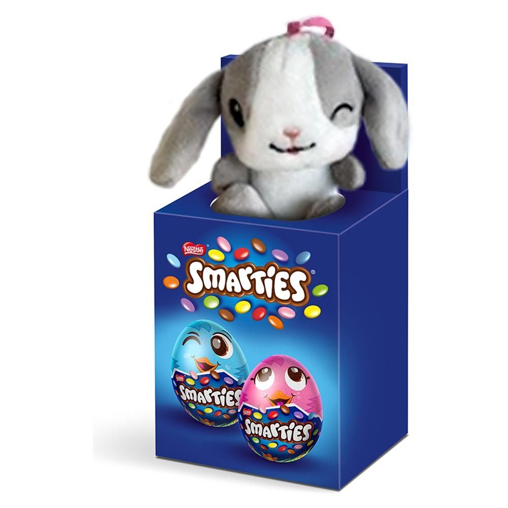 Smarties Puste figury z czekolady mlecznej z cukierkami Smarties 80 g (2 sztuki) i zabawka