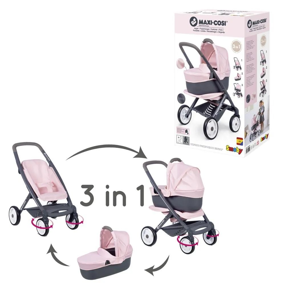 Smoby MAXI COSI - QUINNY Wózek 3 w 1 różowy
